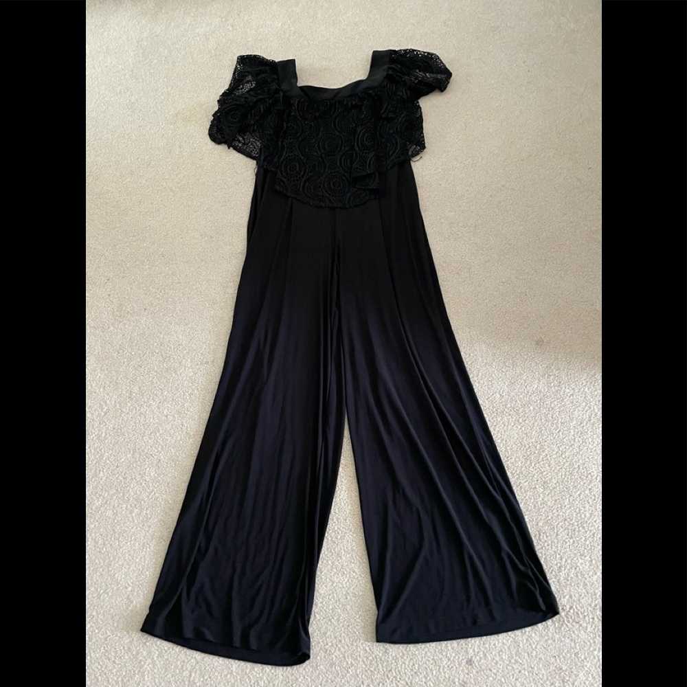 Emma & Michele Black Sleeveless Jumpsuit Large L